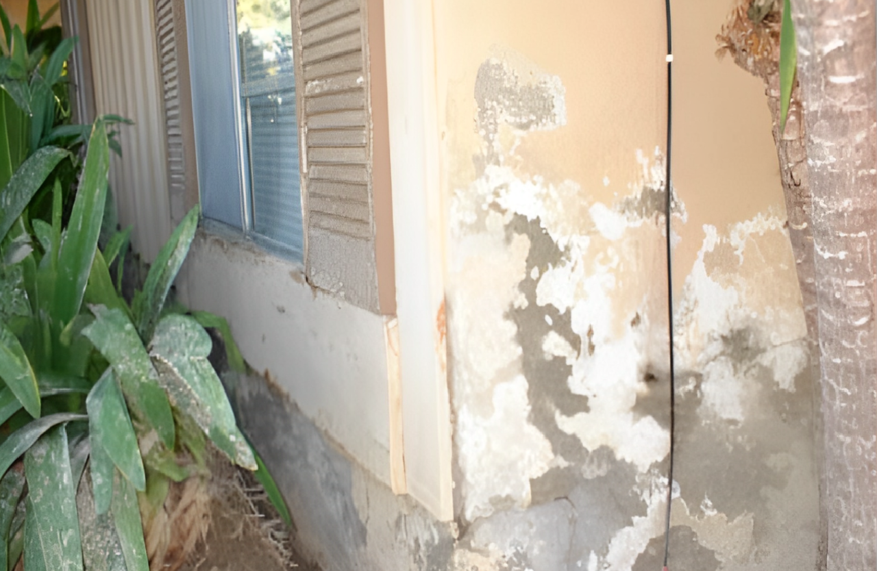 A wall that has been damaged by water damage.